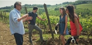 Franco explain to our gusts how a good organic and natural wine is produced -Wine Tour Chianti - Km Zero Tours - Slow Travel Tuscany 300x148